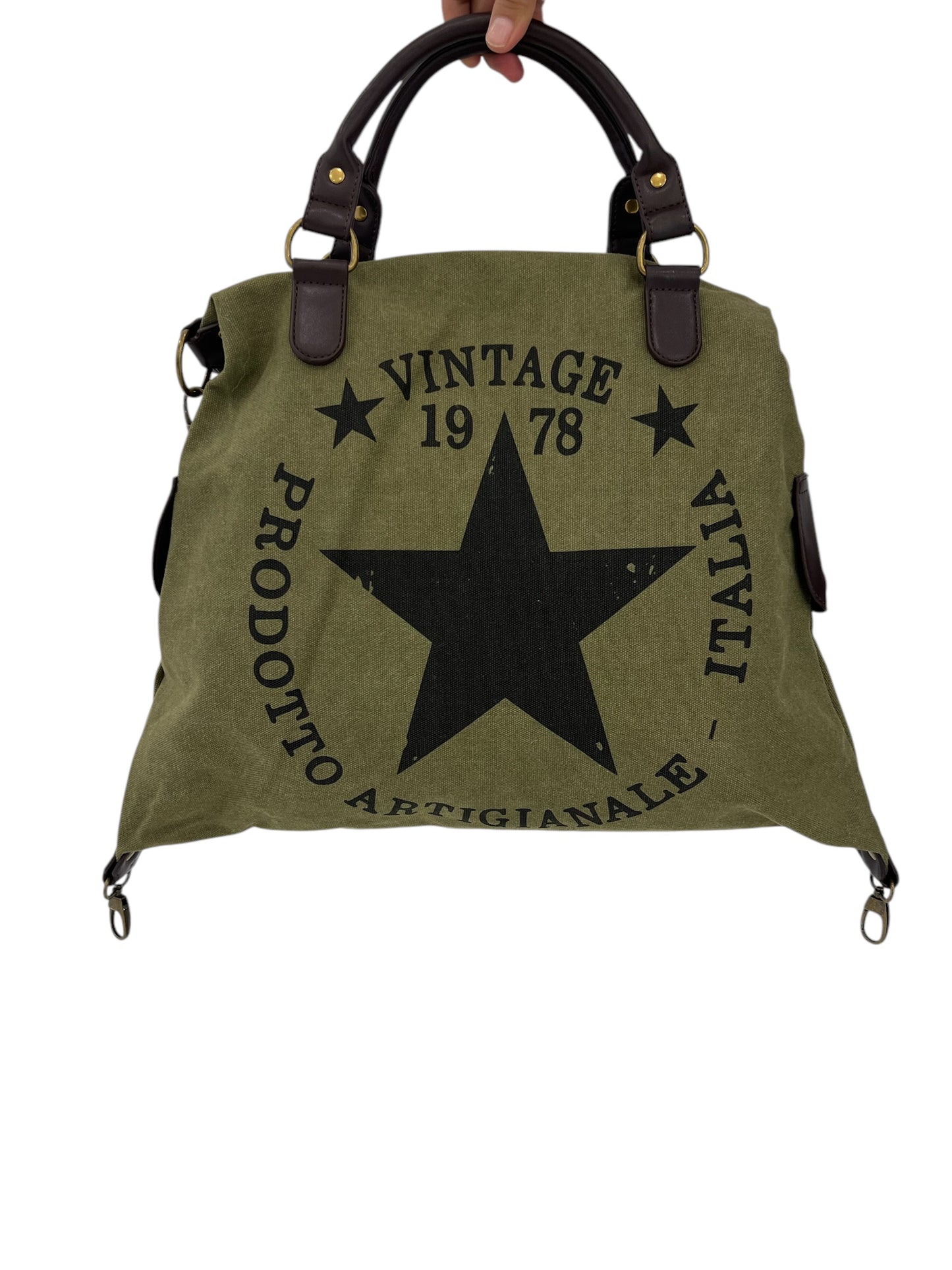 Vintage star canvas bag