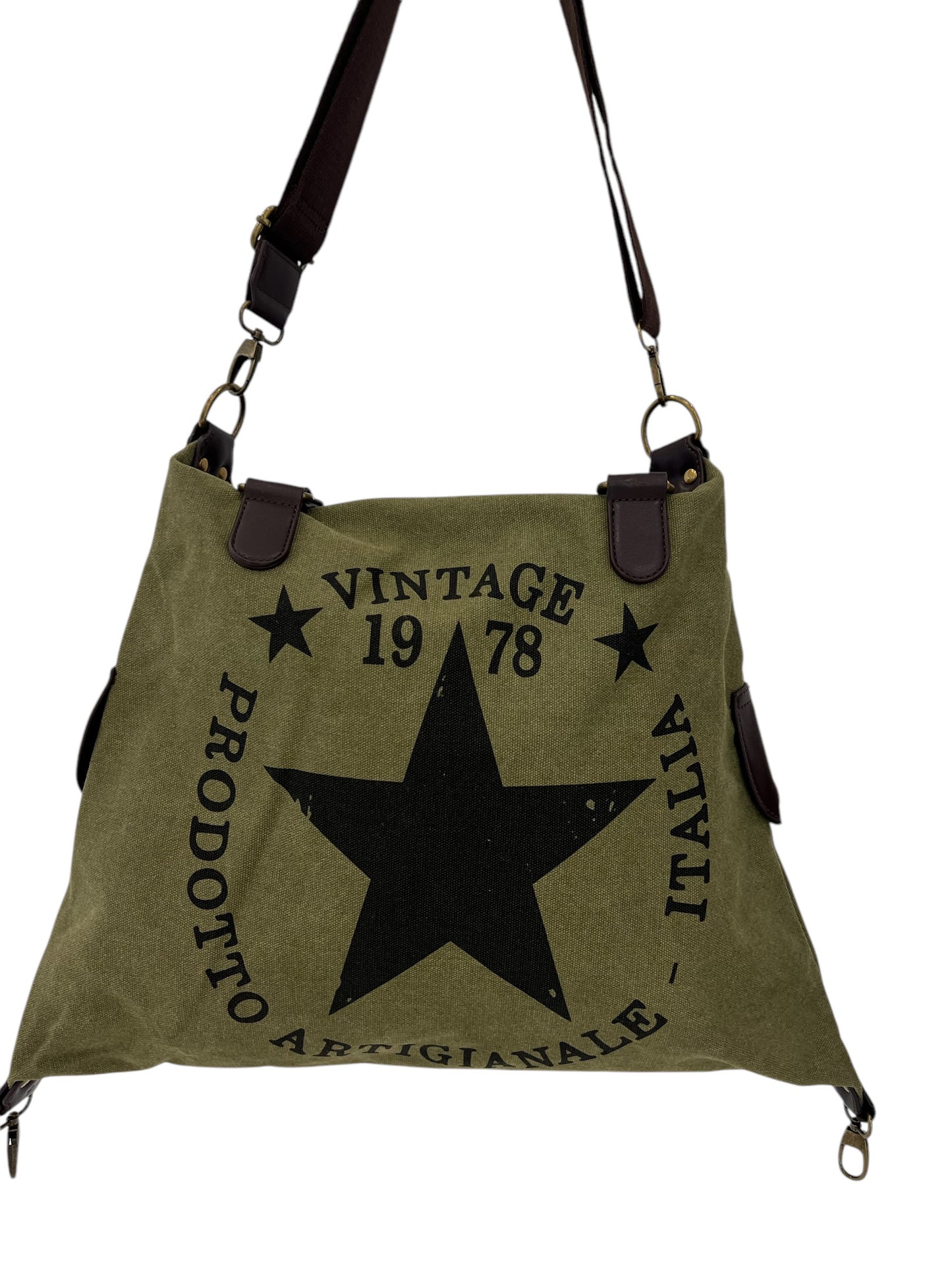 Vintage star canvas bag