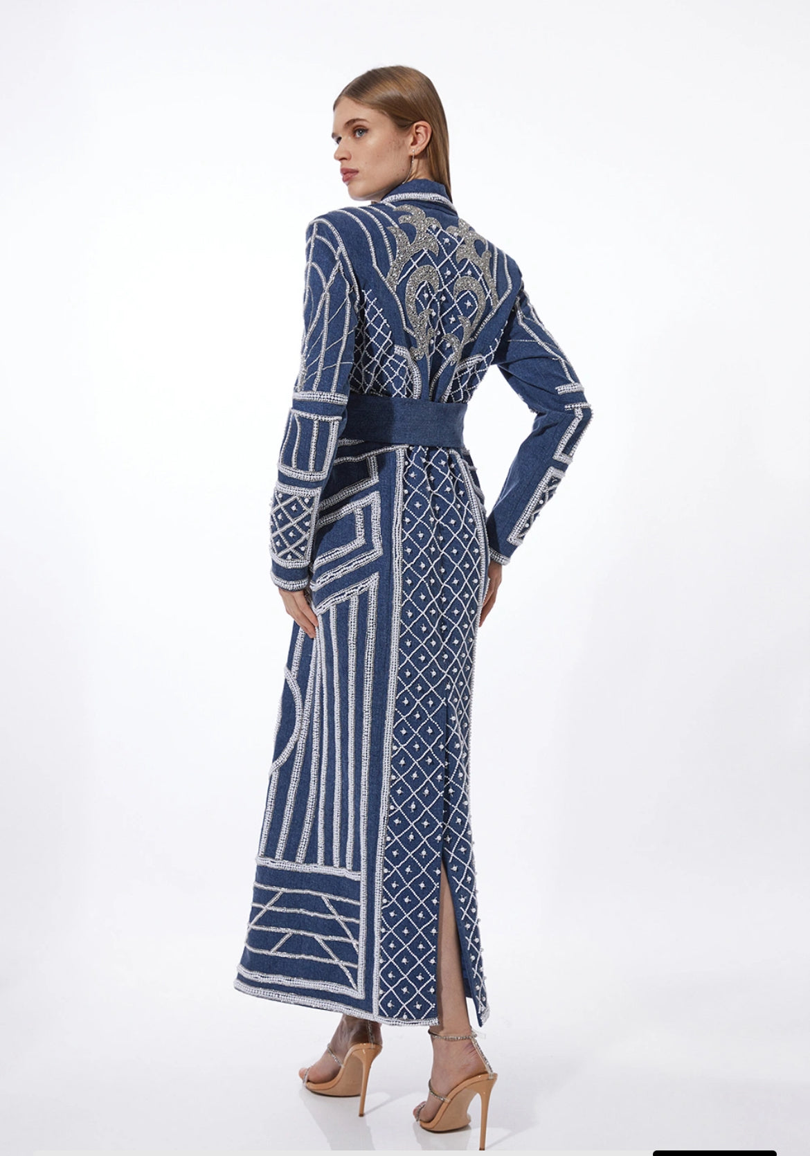 Crystal embellished blazer style dress