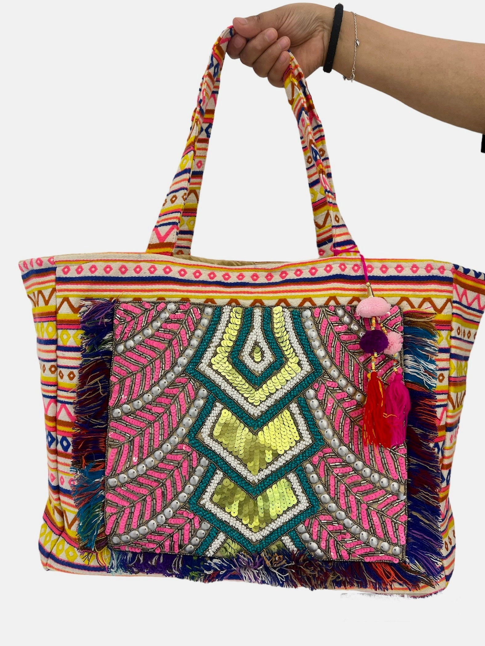 Embellished tote bags best sale