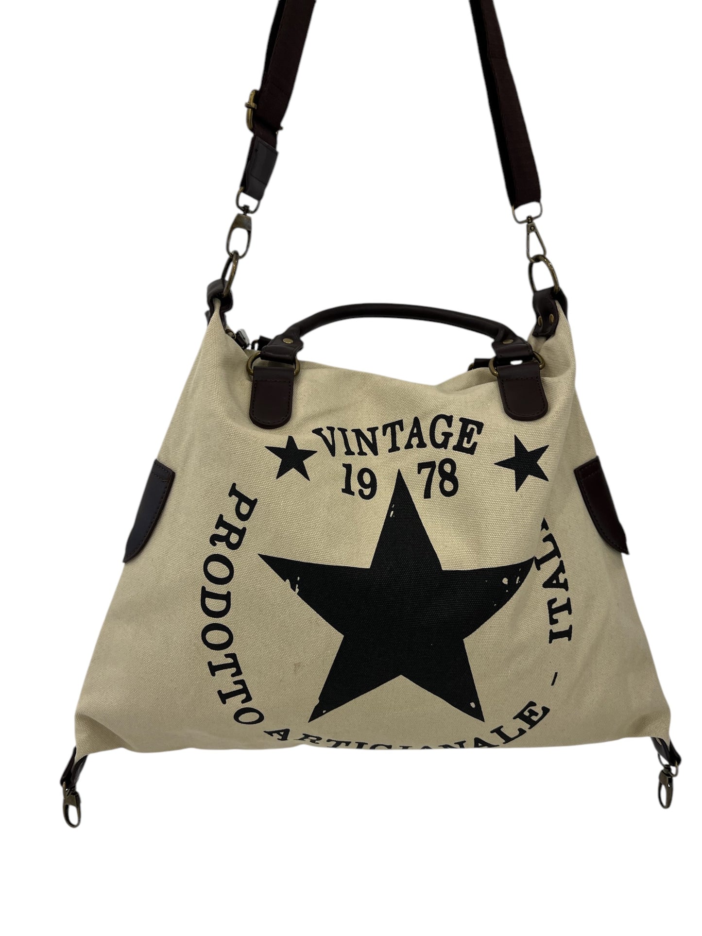 Vintage star canvas bag