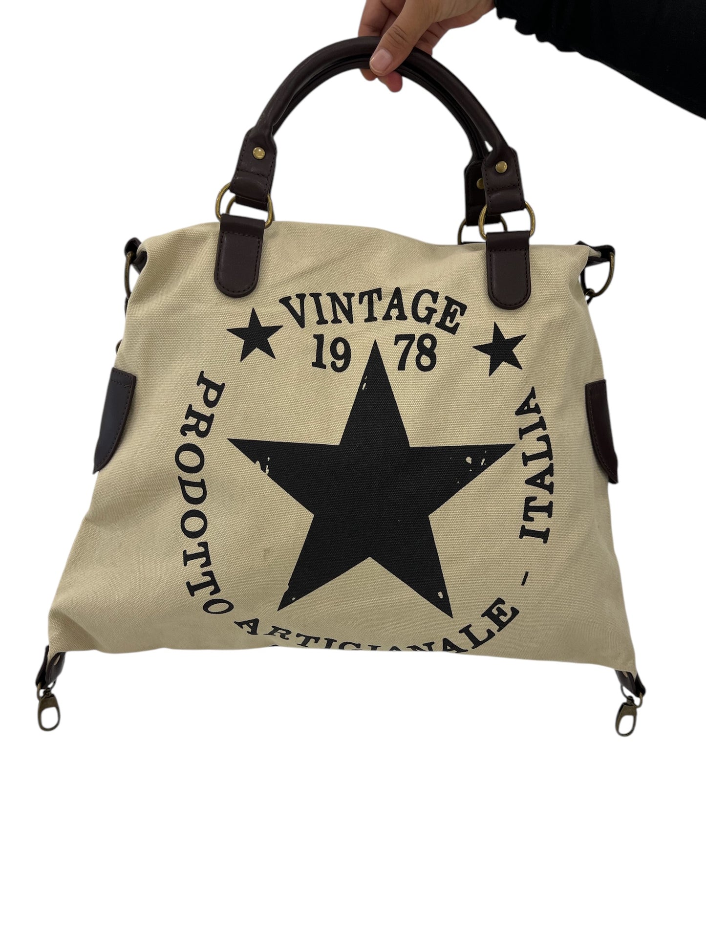 Vintage star canvas bag