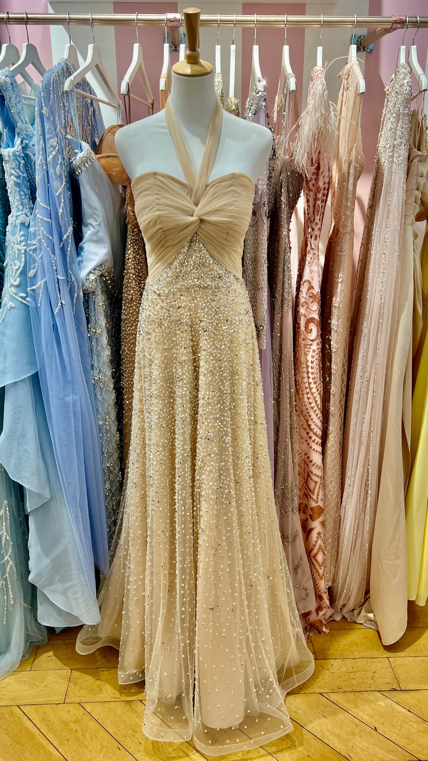 Halterneck Swarovski crystal dress