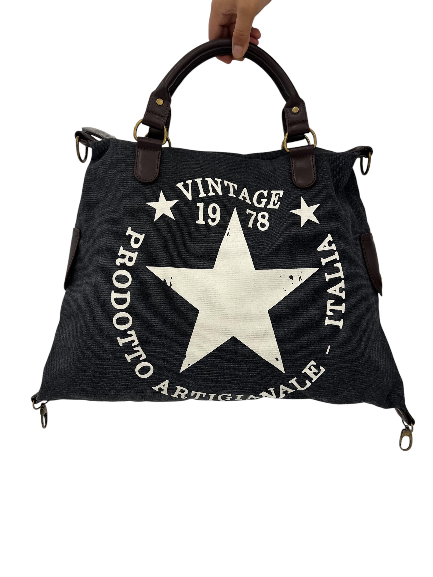 Vintage star canvas bag