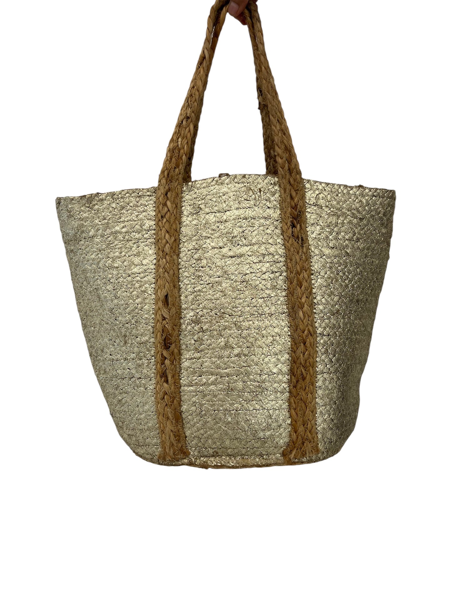 Gold jute tote