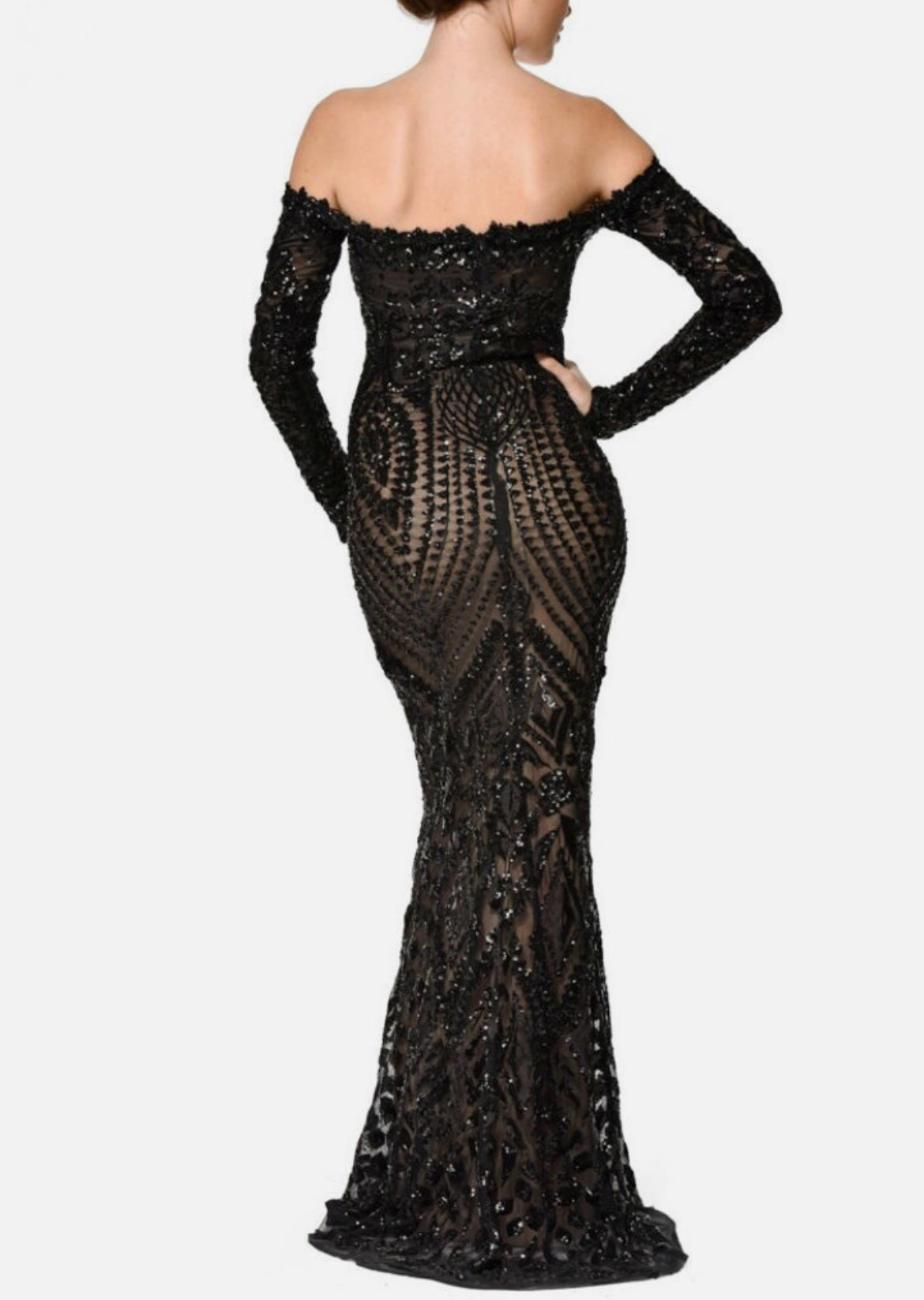 Baroque off shoulder dress