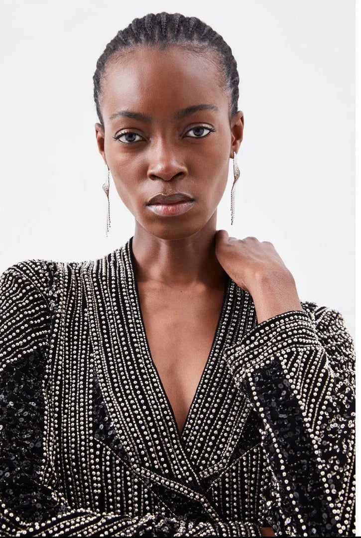 Embellished blazer dress