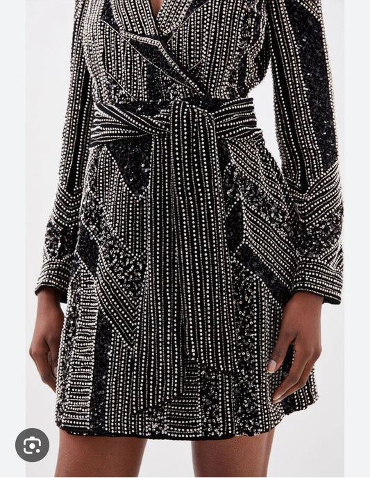 Embellished blazer dress