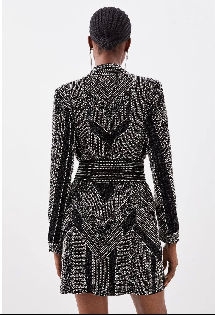 Embellished blazer dress