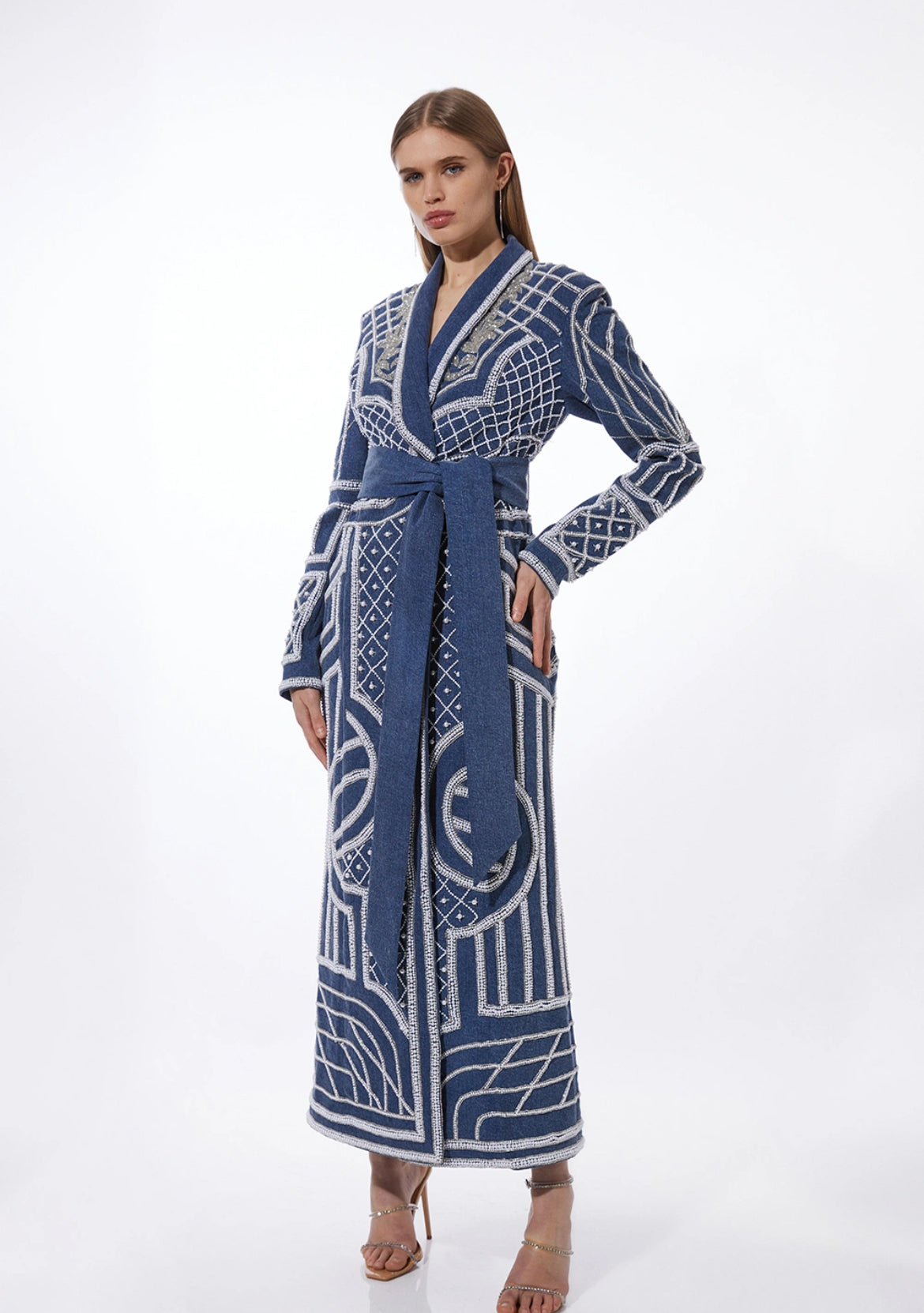 Crystal embellished blazer style dress