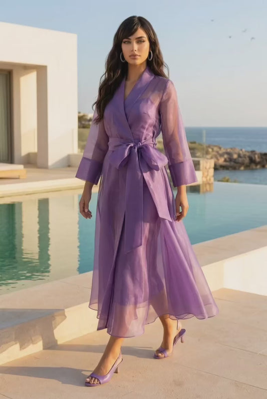 Organza wrap dress