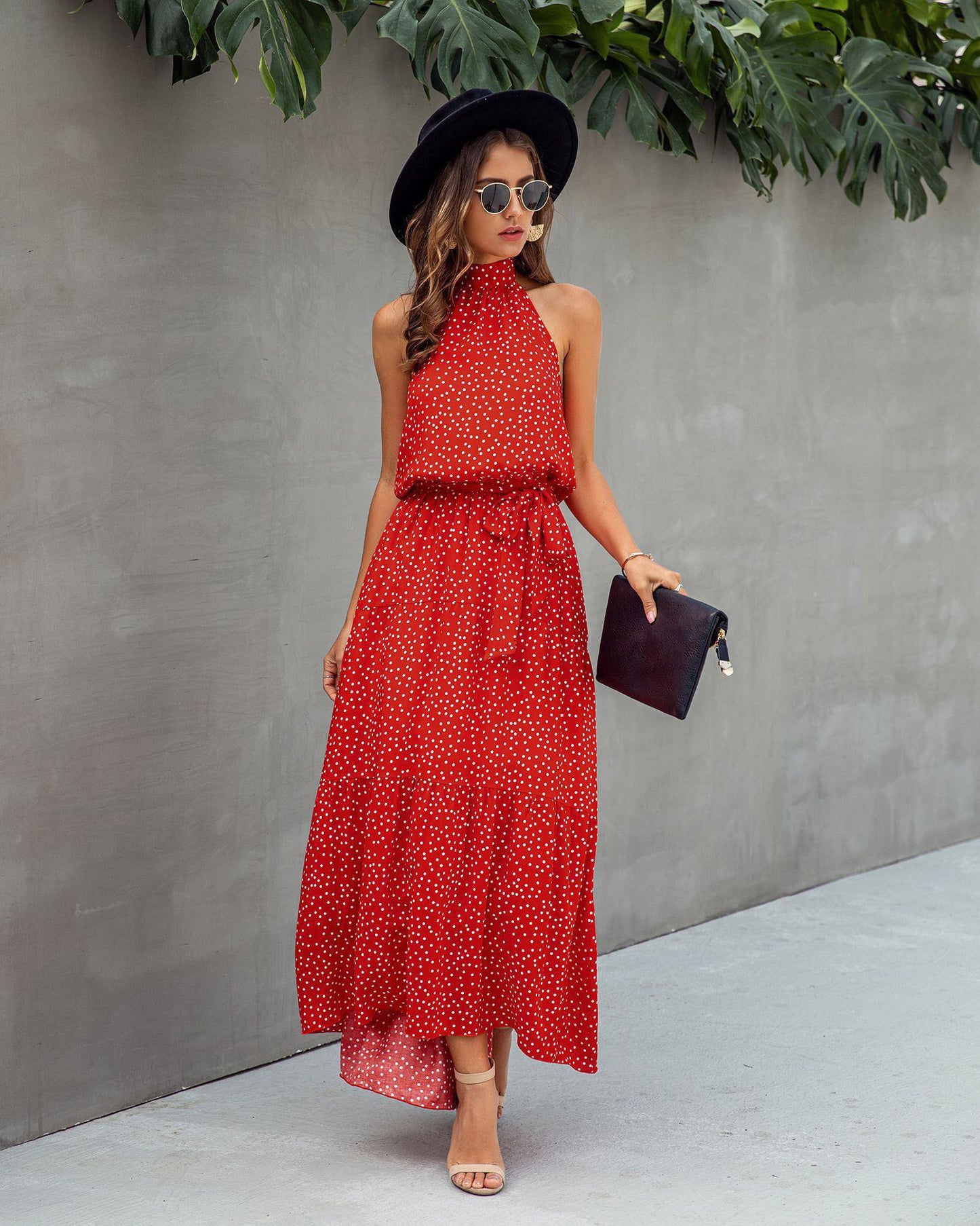 Red polka dot dress